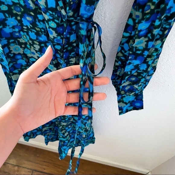 GANNI Azure Blue Wrap Dress 34 - Picture 5 of 15